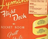 Mike Lyman&#39;s Flight Deck Menu Los Angeles International Airport 1960 - $198.50