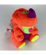 1992 Fisher Price Puffalump Small Triceratops Dinosaur Nylon Plush Neon ... - €17,15 EUR