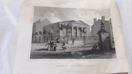 vecchia incisione, Chiesa unitaria Philadelphia 1831 - Fenner Sear - $14.96