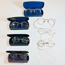 Lot 1/10 12k & 14K GF Gold Filled Vintage Eyeglasses, 2 Sets of Lenses & 4 Cases - $758.10