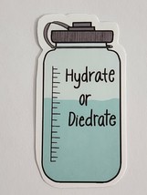 Hydrate or Diedrate Water Bottle Shaped Sticker Decal Reminder Embellish... - £1.84 GBP