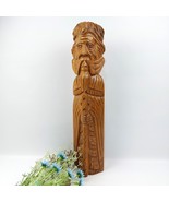 Slavic Norse Wooden Hand Carved Bearded Wise Man - Vintage Folk Art Figu... - $88.48