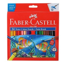 Faber-Castell Water Color Pencils with Paint Brush - Assorted - 24 Shade... - $19.79