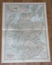 1897 Antique Dated Map Of Scotland Glasgow Edinburgh Orkney Shetland Islands - £19.46 GBP