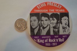 Elvis Presley through the years King of Rock &amp; Roll  Pinback 3 1/2&quot; - £7.83 GBP