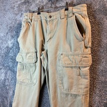 Duluth Trading Jeans Mens 34W 30L 34x30 Tan Trim Fit Carpenter Work Canvass - £10.84 GBP