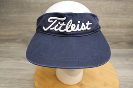 Titleist Hat Men Adjustable Visor Navy Blue White Hook Loop Casual Athletic - £17.12 GBP