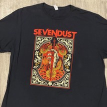 Vintage Rare 1990&#39;s Sevendust Band TShirt with Sword Mens Size 3XL - $132.88