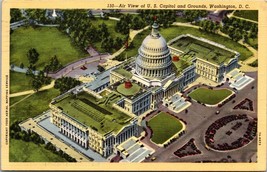 Washington D.C. Air View of Capitol and Grounds Posted 1944 Antique Postcard - £5.99 GBP