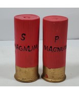 Magnum Shotgun Shell Shaped Ceramic Salt &amp; Pepper Shakers 4 Inch Tall + ... - $24.00