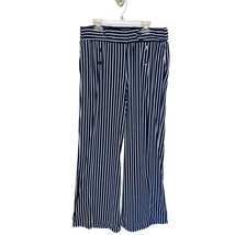 Robert Louis Pants Blue White Striped Sailor Nautical Palazzo Wide Leg L... - £15.85 GBP