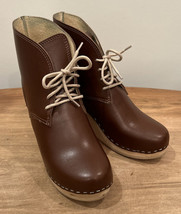 MAGUBA Shoes Casablanca Wedge Clog Lace Up Bootie Ankle Boots Brown Size 37 - $76.00