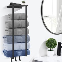 Towel Racks For Small Bathroom Wall Mounted, Vertical Towel Storage With... - £31.60 GBP