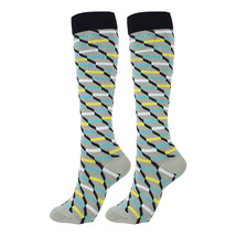 Gray 3D Block Pattern Knee High (Compression Socks) - £5.39 GBP