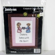 JANLYNN 133-01 &quot;SISTERS LISTEN WITH THE HEART&quot; COUNTED CROSS STITCH KIT ... - $30.53