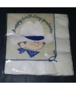 VTG Happy Birthday Podner Cowboy Luncheon Napkins 3 ply 13.5&quot; x 13.5&quot; Co... - £6.57 GBP