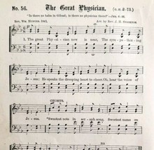 1883 Gospel Hymn The Great Physician Sheet Music Victorian Religious ADB... - £15.45 GBP