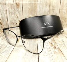 Armani Exchange Gloss Black Metal Eyeglasses FRAME w/Case AX1034 6000 52... - $44.50