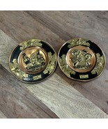 2 Vintage PERU Hand Wrought Brass &amp; Copper WALL HANGING Plaques 5.5” - €15,15 EUR