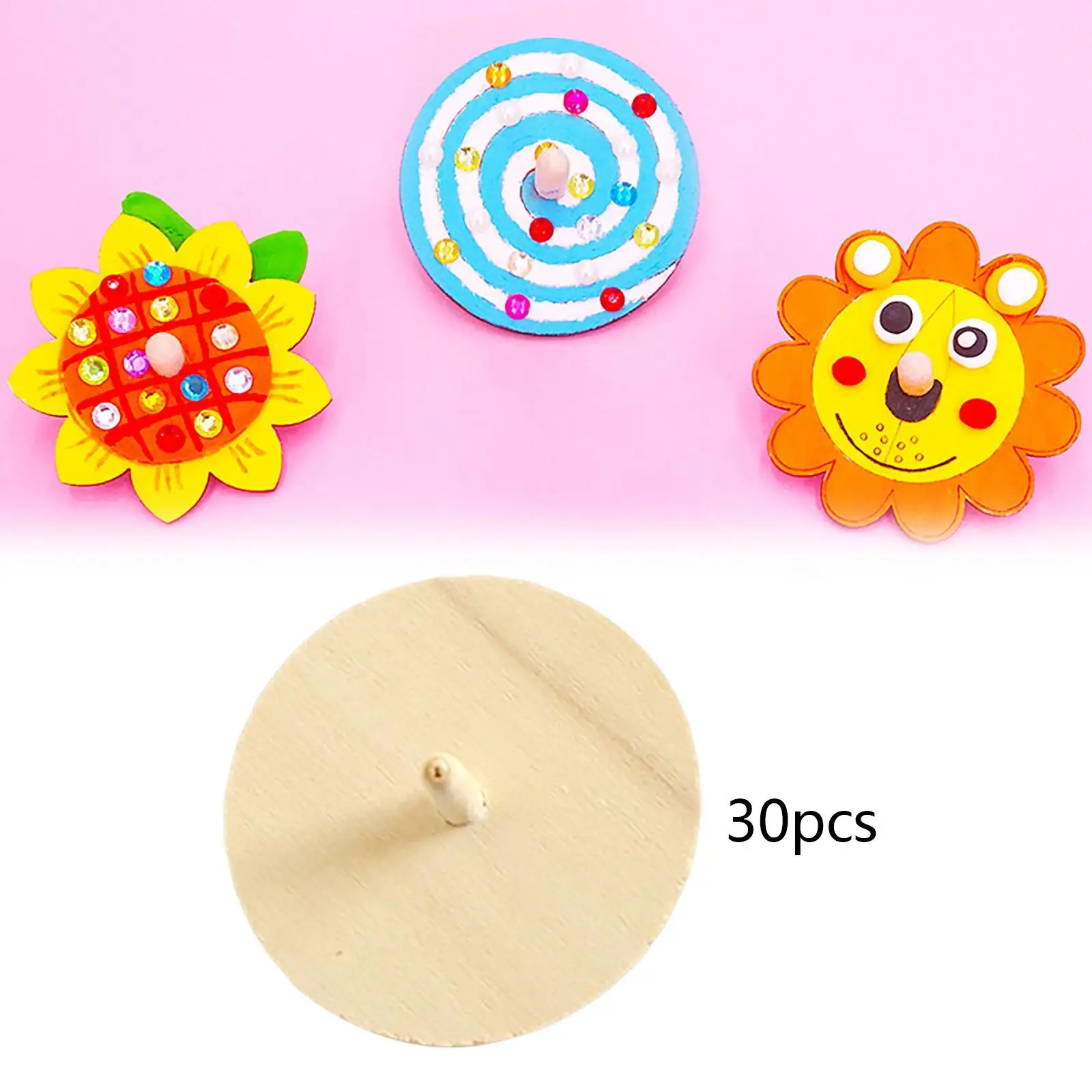 Kids Unfinished Wood Spinner Top Gyro Toys Handmade Funny Gyroscope Toddlers - £13.47 GBP