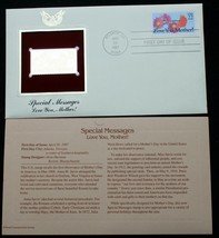 Special Messages Love You, Mother! 22K Gold Stamp Usps First Day Of Issue 1987 - $11.14