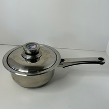 Nutri Stahl 1.5 Qt Thermic Covered Sauce Pan Pot Temp Gauge Stainless Steel - $10.33