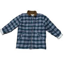 Vintage Reversible Oversized Flannel plaid Khaki Jacket Corduroy collar ... - $32.38