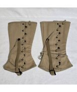 VTG US Mikitary Canvas Leggings Gaiters Sz 3 Khaki DSA-1-8025 FSN 8440-2... - $527.33 MXN