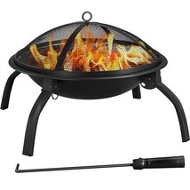 22&#39;&#39; Wood Burning Fire Pit Portable Fire Bowl For Outside Bbq Grill Carrying Bag - £65.64 GBP