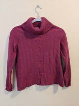 Talbots Petite Small Knit Turtleneck Sweater Raspberry Pink Merino Wool Cotton - £13.15 GBP