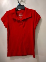 George Girls Teens Short Sleeve Polo Shirt Size M 7-8 Red Collared - £3.99 GBP