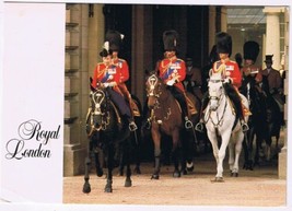 Postcard Royal London Queen Elizabeth Prince Phillip &amp; Prince Charles Trooping - £6.08 GBP