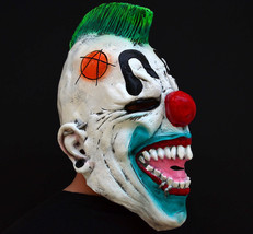 Creepy Evil Scary Halloween Clown Mask Rubber Latex Punked ANARCHY CLOWN - £12.85 GBP