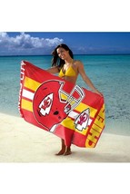 NFL Kansas City Chiefs Vertical 3 Stripes Helmet Center Beach Towel 30&quot;x60&quot; - £20.77 GBP
