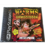 Worms Armageddon PS1 PlayStation 1 MD Complete Game Case Manual - $26.65 CAD