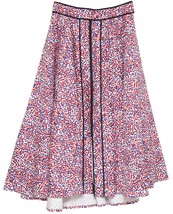 CAROLINA HERRERA Umbrella Skirt Polka Dot Full Maxi Cotton Blend Dress Sz 8 - $332.50