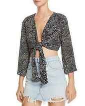 Fore Womens Crop Top Animal Print Tie Front, Size Medium - £11.81 GBP