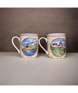 2 American Atelier Signals 5100 Porcelain 12oz coffee Mugs Lighthouses N... - $11.68
