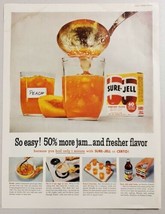 1956 Print Ad Sure-Jell Pectin Peach Jelly Jam Jars General Foods - £10.77 GBP