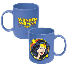 DC Comics Wonder Woman Face 20 oz Ocean Blue Ceramic Coffee Mug, NEW UNUSED - $11.64