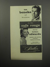 1955 Hotel Statler Ad - Tex Beneke and his orchestra Barbara Edwards - £14.53 GBP