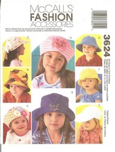 McCall&#39;s 3624 Girls Boys Children&#39;s Hat Variations Fashion Accessories UNCUT FF - £6.77 GBP