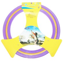 Flying Disc Ring Purple Yellow 11&quot; Vinyl Gliding Toy - Fun Outdoor Activity 2017 - £3.98 GBP
