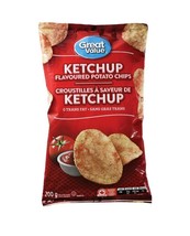 10 x bags of Great Value Ketchup potato Chips Size 200g Canada Free Shipping - $37.74