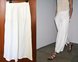 NWT ZARA WHITE PALAZZO WIDE LEG PLEATED TROUSERS, PANTS - XS-S - $1,125.13 MXN