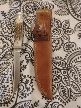 Vintage Collectible Roughrider Fixed Blade Knife White Handle - £9.85 GBP