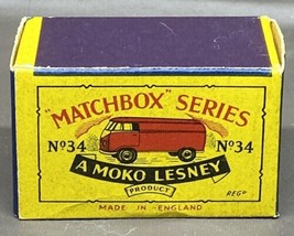 Matchbox Moko Lesney No 34 Volkswagen Bus In B2 Box Die Cast - $107.51