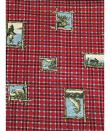 Fishing Hunting West Point Stevens Red Black Plaid FULL Flat Sheet Flann... - £13.32 GBP