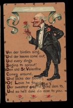 1910 -ST VALENTINE poem TUCK LEATHERETTE * message stamp WINDSOR LAKE MI... - $4.95