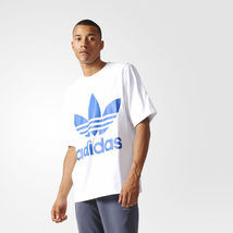 New Adidas Original AC Boxy Tees Men Tonal Relax Fit T-Shirt White Summer BK7174 - £48.10 GBP